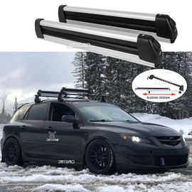 JMTBNO Ski Snowboard Car Roof Silding Crossbars Rack Carriers For Mazda speed3 6 RX MX