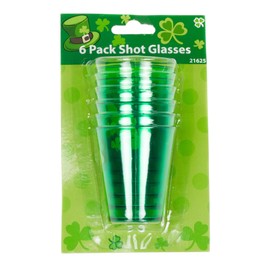 Chef Craft Select Shamrock Plastic Shot Glass, 2 Ounce 6 Piece Set, Green