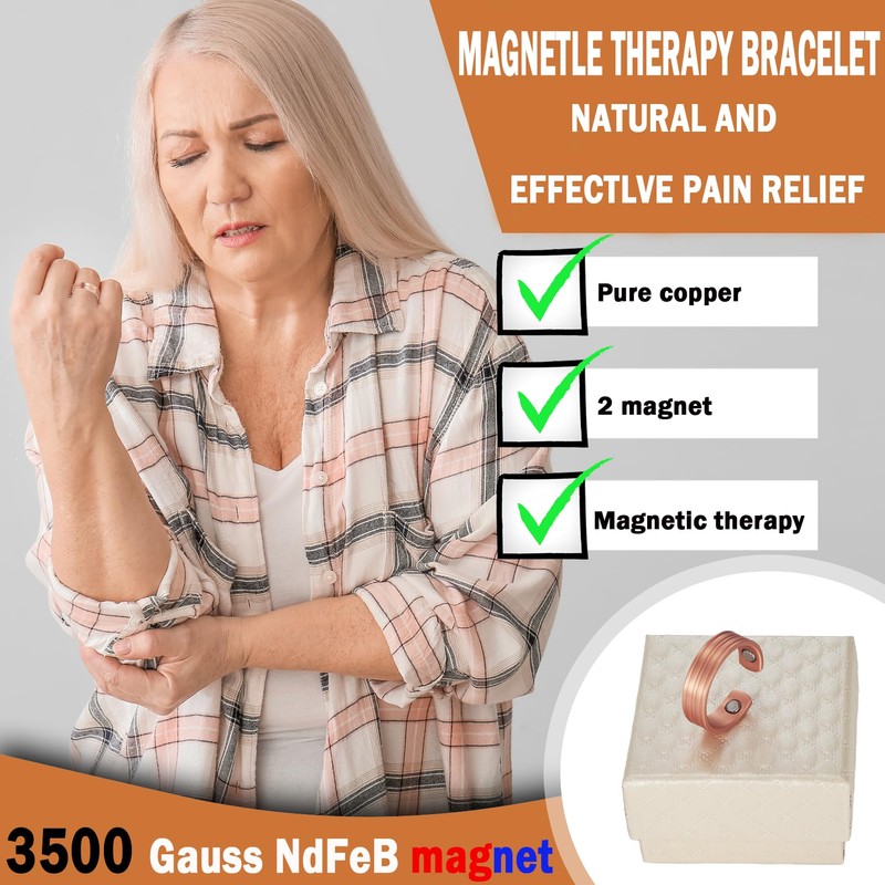 Magnetic Therapy Jewellery Copper Ring, 3500 Gauss Magnetic Therapy Joint