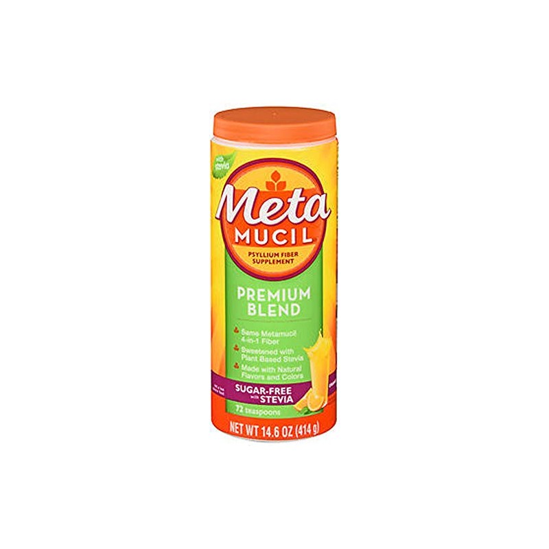 Metamucil Premium Blend Psyllium Fiber Powder Sugar-Free with Stevia Orange