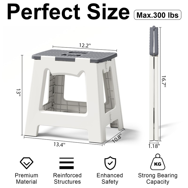 Foldable Shower Stool for Shaving Legs, Plastic Foot Rest Stools