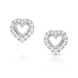 Montana Silversmiths Icy Heart Crystal Earrings - ER5717