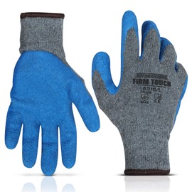 Glove Station Firm Touch Rubber Latex Double Coated heavy duty Cotton Blend Work Gloves Extra Grip Palm for Dry Oil handling Ideal for Construction Wet Application Painting Gardening
