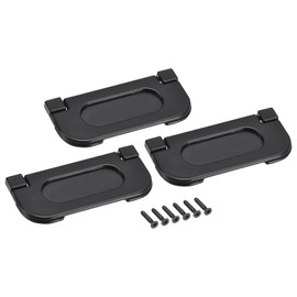 sourcing map Finger Flush Pull Handle 74x34x5mm Rectangle for Drawer Door Black 3pcs