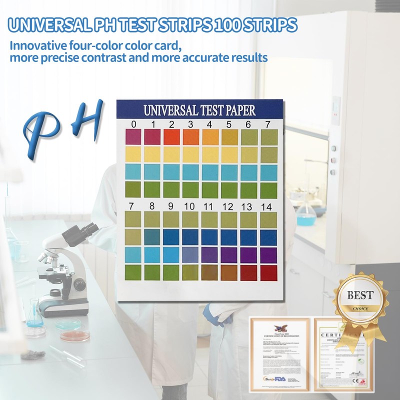 pH Test Strips 100 Pieces Universal Water Test Strips PH