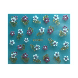 Generic Daisy Rose Flower 5 Petals Rhinestone 3D Nail Sticker Ble362 Golden Nail Wraps Stickers Manicure Supplies for Women Nails Full Long Lasting Easy Apply and Remove