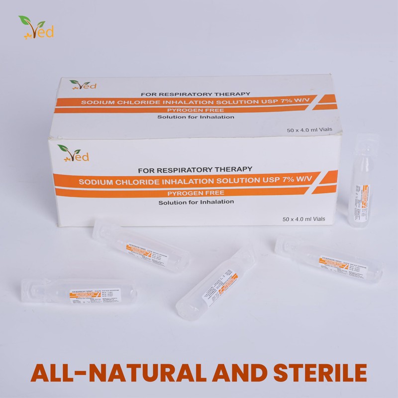 VED Hypertonic Inhalation Saline Solution, 7% Sodium Chloride (NaCl),4.0 ml