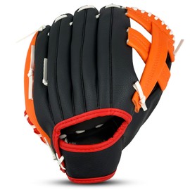 HolyElks Baseball Glove, Softball Glove, Baseball Mitt, 10.5''-12.5'' for Youth Adult Training and Beginner Play, Synthetic Leather Outfield Mitts, Right Hand Throw (Orang,Red, 10.5)