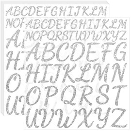 10 Sheets Silver Letter Stickers 520Pcs Vinyl Alphabet Stickers Self Adhesive Glitter Stick on Letters Peel and Stick for Scrapbooking Carfts Water Bottles Doors Signs Mailbox Bussiness (Silver)