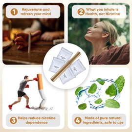 Stylish Gold Air Flavored Device,16 Replaceable Inner Cores,Natural Ingredients Extracted,Helps Improve Bad Habits-0419-06