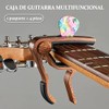 Capotraste Hekyip para Guitarra con Soporte para Púas, 6 Púas