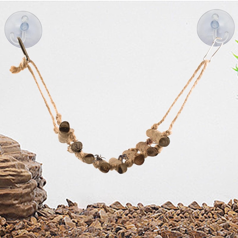 JINGHANGER Jumping Spider Rope Bridge with Suction Cup Hooks, Jumping