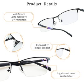 LifeArt Blue Light Blocking Glasses, Anti Eyestrain, Computer Reading Glasses, Gaming Glasses, TV Glasses for Women Men, Anti Glare (Black, +1.75 Magnification)