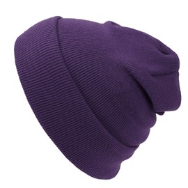 Cap911 Unisex Plain 12 inch Long Beanie - Many Colors Purple