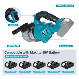 CAMXTOOL Handheld Cordless Vacuum Cleaner for Makita 18V Battery, Portable Wireless Power Vacuum Cleaner, 4 Multi Nozzle, 2 HEPA Filter, Lightweigt Vacuum for Home Pet Hair, Car (Battery NOT Include)