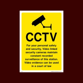 CCTV for your peronsal safety and security Plastic Sign (S10) - CCTV, Security, Warning, Alarmed, Surveillance, Camera, Dogs, Premises