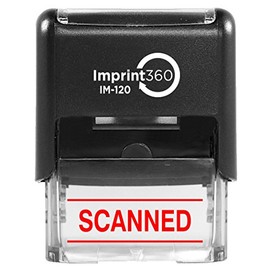Imprint 360 Scanned with Upper and Lower Bars, Heavy Duty Commercial Self-Inking Rubber Stamp