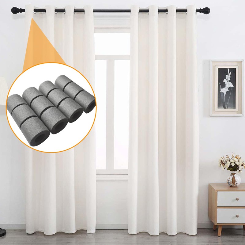 Curtain Spacers for Eyelet Curtains, 24 Pcs Black Curtain Separators,