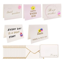 MUWINC Thank You Card-20 PCS Blank Cards and Envelopes,Thankyou Cards Multipack,With Small Three-Dimensional Icon,Suitable for Family, Friends, etc.(7 X 9.3 cm)