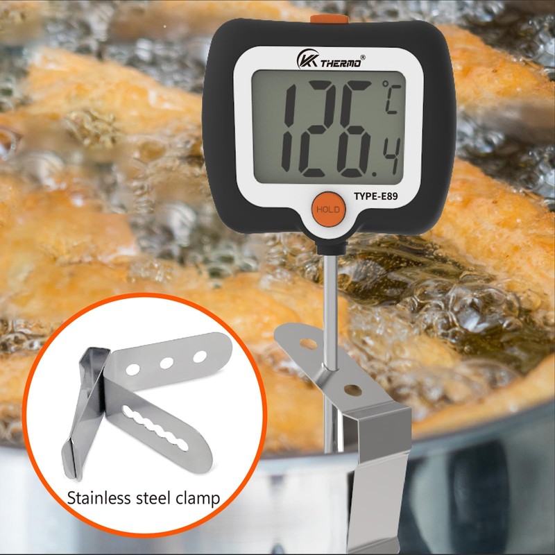 SPOROLWE Digital Candy Thermometer, LCD Instant Read Food Meat Thermometer