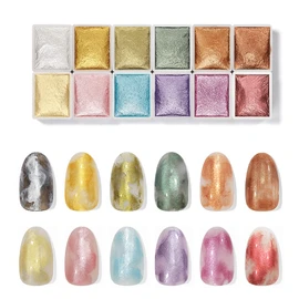 Gel Nail Watercolor Palette, Nail Art, 12 Types, Nuance Nails, Watercolor Nails, Coikaze, Marble Nails, Watercolor Art, Tarushikomi Art, Tarushikomi Nails, Metallic Nails..