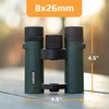 Carson RD Series 8x26mm Open-Bridge Waterproof Compact Binoculars (RD-826), Green