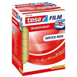 tesafilm transparent - Transparentes Klebeband mit starker Haftung - alterungsbeständig und reißfest - 66 m x 19 mm - 8er Pack