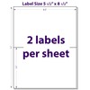 5.5" x 8.5", 25 Sheets, 50 Printable Half Sheet Labels,