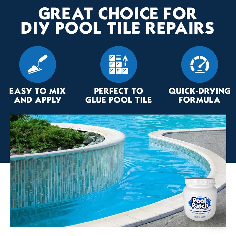 Pool Patch Pool Tile Adhesive Setting Repair Kit 3 lb
