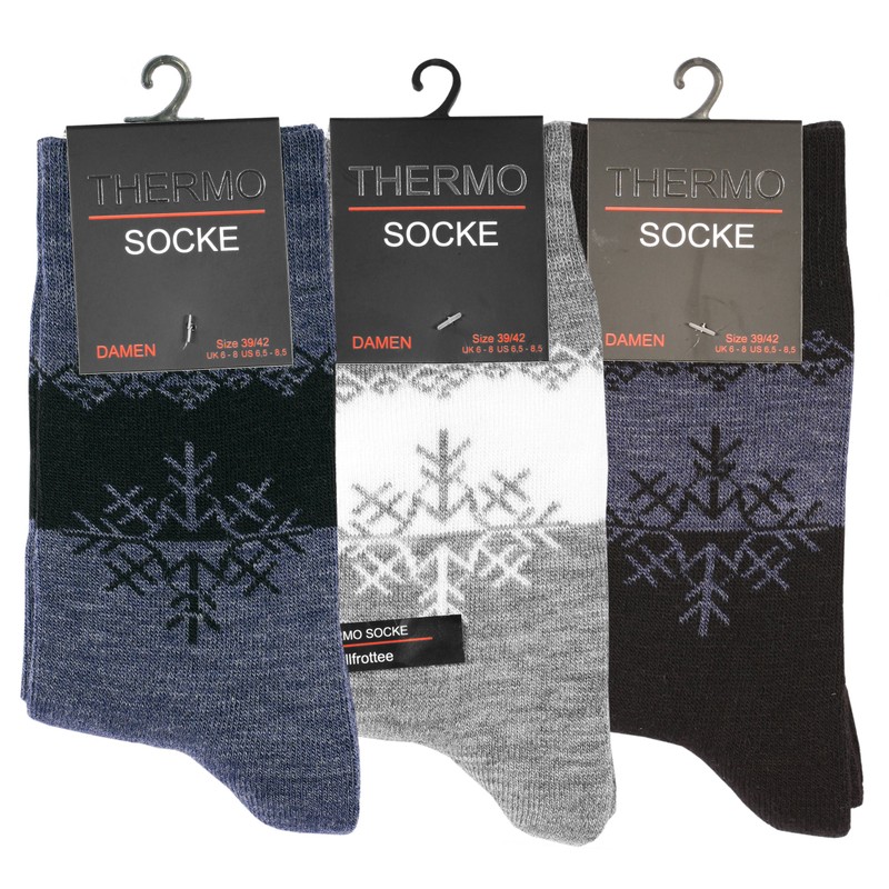 VCA 3 Pairs of Women's Thermal Socks, Winter Socks with