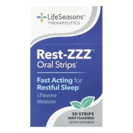Tiras Orales LifeSeasons Rest-ZZZ de Melatonina para Dormir con Sabor a Menta, 30 Unidades                                                            