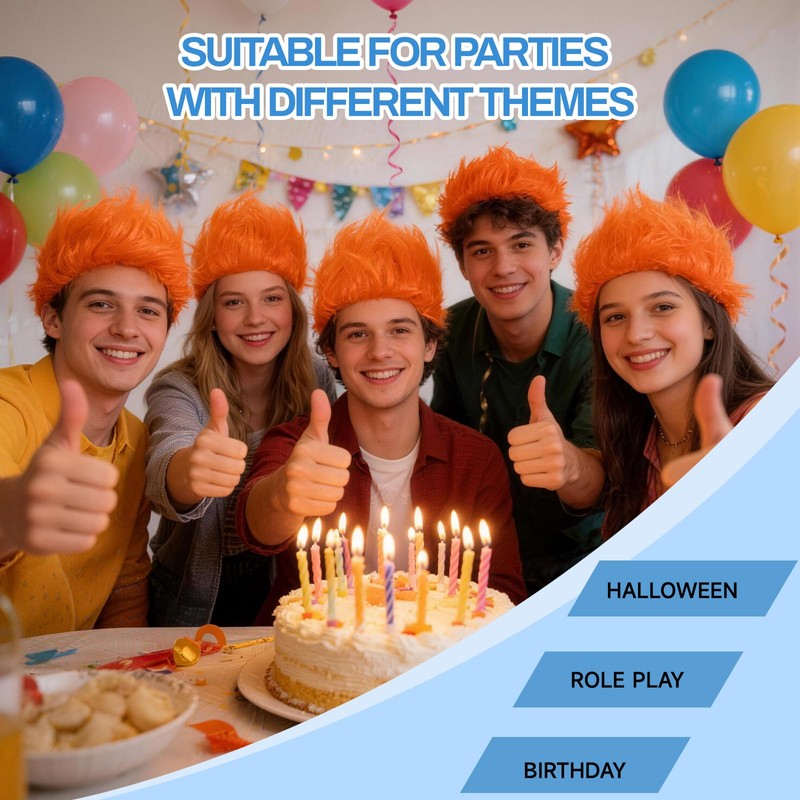AIVibrat Orange Wig Hair Headband Costume Funny Wigs Blue Wigs