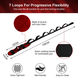 flintronic Yoga Stretching Strap, Stretcher Yoga Belt with Loops, Leg Stretcher for Exercise, Leg and Foot Stretch Assist - with TPE Tension Straps, Red