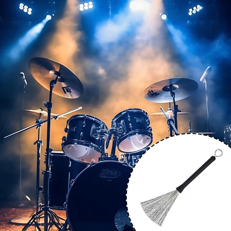 Retractable Stainless Steel Drum Brush , Long-Handled Wire Brush for