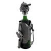 Handmade Golfer with Golf Clubs Metal Wine Bottle Holder