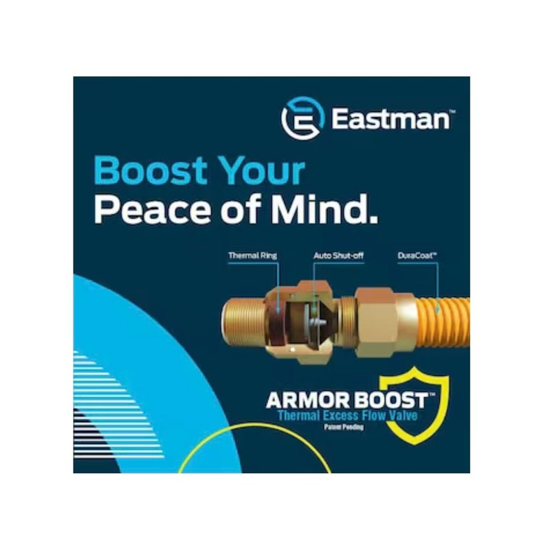 EASTMAN 48-in 1/2-in Mip Inlet x 3/8-in Mip Outlet Stainless