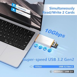 Atelierate High Speed Camera 4 in 1 CFexpress Type-B Card Reader USB3.2 10GBps Transfer SD3.0 Card Reader CFExpress B