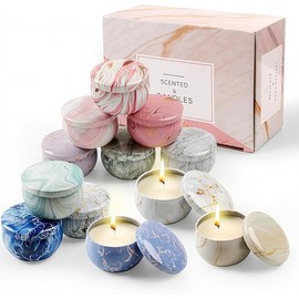 Juego de 12 Piezas de Velas Aromaticas Relajantes,Velas Perfumadas Velas de Cera de Soya 100% Natural,Velas de Aromaterapia para Yoga,Baño,Madre, Navidad,Día de San Valentín
