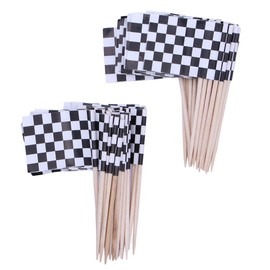 Topper Cupcake Toppers Cupcake Toppers 100Pcs Racing Flag Mini Checkered Racing Flag Picks Appetizer Toothpicks Fruit Sticks for Cocktail Party Decoration Cupcake Decorating Cupcake Cars