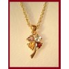 Clover Pendant Necklace for Good Luck with Amethyst, Citrine, Garnet