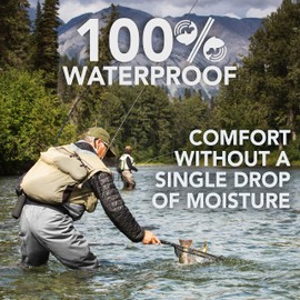 Foxelli Chest Waders - 2-ply Nylon/PVC Waterproof Fishing Waders for Men & Women with Boots, Lightweight Bootfoot Waders