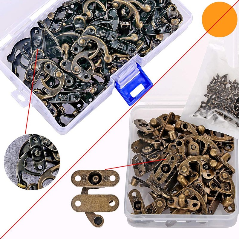 20 Pieces Jewelry Box Hinges and Latches - Thickened Solid
