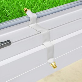 hb-digital 1x SAT Window Feed-Through Flat Flexible Gold-Plated Contacts White HQ Doors Window + Adapter Set: F Plug to IEC Antenna Plug (Male) & IEC Antenna Socket (Female) - Gold-Plated