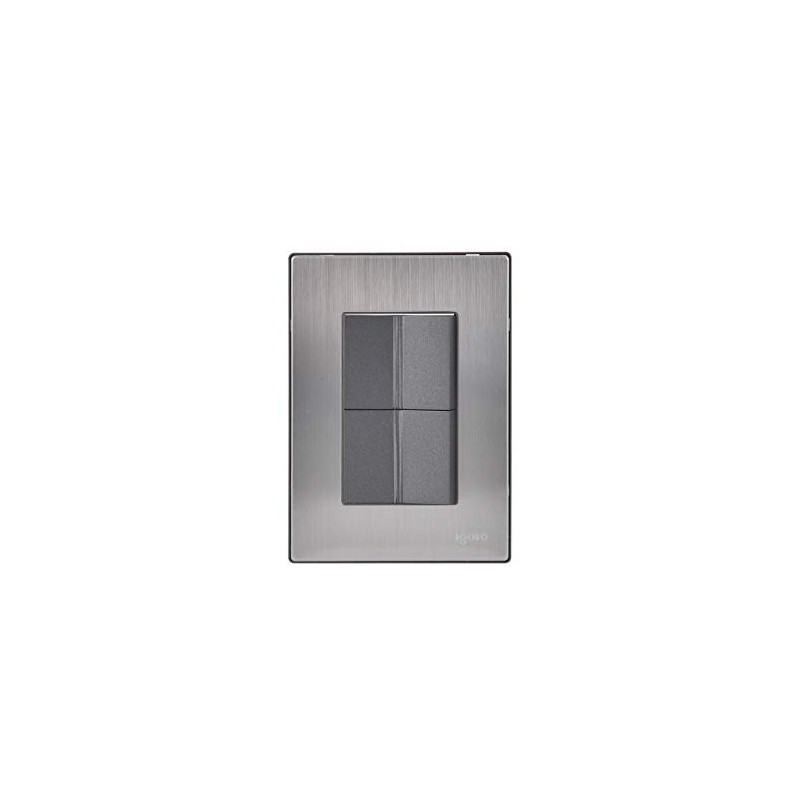 iGoto INOX2010 2 apagadores sencillos con de 1.5 módulos, Acero