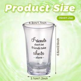 Cunhill 12 Packs Acrylic Clear Party Shot Glasses Random Set 1.2 Ounce Small Glasses Funny Friends Wine Glasses Acrylic Drinking Glasses for Adult Glass Shot Cups(Friend)