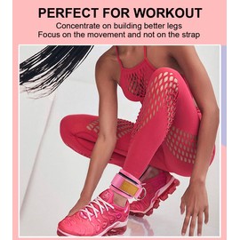 Ankle Strap for Cable Machine, 1 Pair Ankle Bands for Working Out Ankle Cuffs for Cable Machine, Adjustable Cable Kickback Ankle Strap, Gym Accessories for Women (Pink)