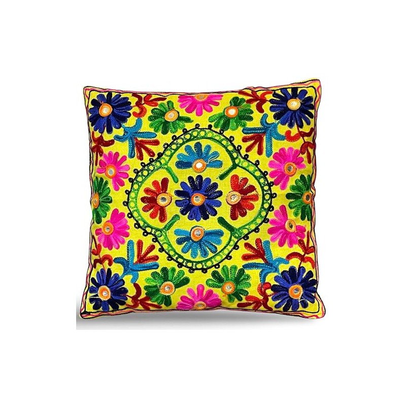 Original Kikan Suzani Multi Colour Floral Embroidery 16"x16" 40 x