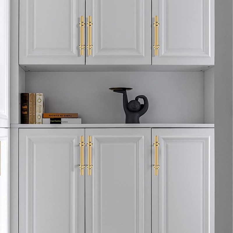 Haliwu 20 Pack Gold Cabinet Handles, Brushed Brass Cabinet Pulls