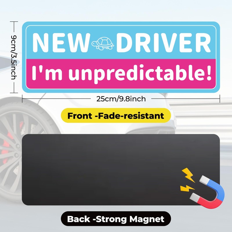 4Pcs Student Driver Magnetic for Car, Funny Magnetic New Driver