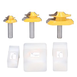3PCS 1/2in Shank Router Bit 45 Degree Glue Joint Lock Miter Woodworking Milling Cutter Kit